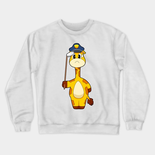 Giraffe Cop Police Crewneck Sweatshirt by Markus Schnabel